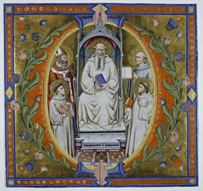 네 성인과 함께 있는 성 로무알도_by Silvestro dei Gherarducci_from Gradual Santa Maria degli Angeli in British Library.jpg